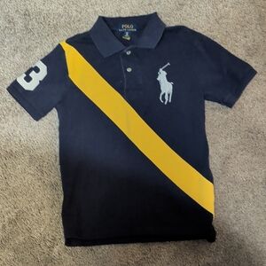 Polo by Ralph Lauren Kids Polo Shirt in Navy and Yellow